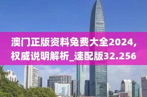 澳门正版资料兔费大全2024,权威说明解析_速配版32.256