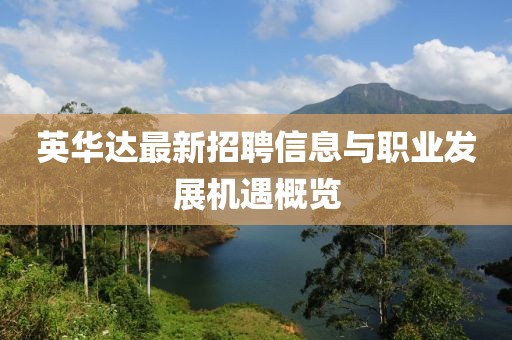 英华达最新招聘信息与职业发展机遇概览