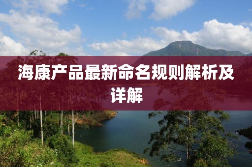 海康产品最新命名规则解析及详解