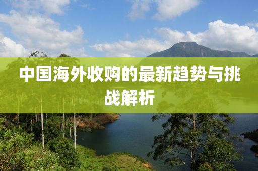 中国海外收购的最新趋势与挑战解析