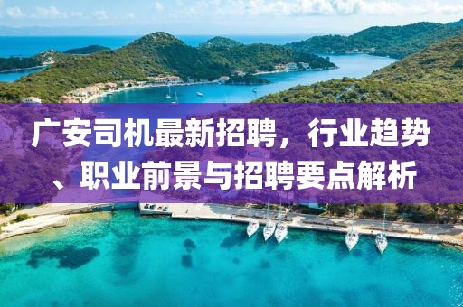 广安司机最新招聘，行业趋势、职业前景与招聘要点解析