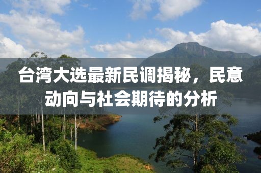 台湾大选最新民调揭秘，民意动向与社会期待的分析
