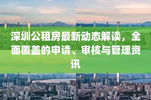 深圳公租房最新动态解读，全面覆盖的申请、审核与管理资讯
