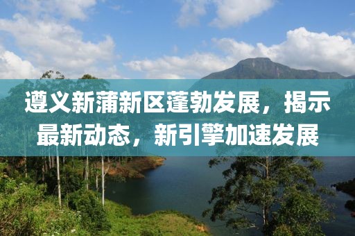 遵义新蒲新区蓬勃发展，揭示最新动态，新引擎加速发展