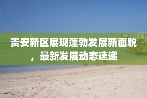 贵安新区展现蓬勃发展新面貌，最新发展动态速递
