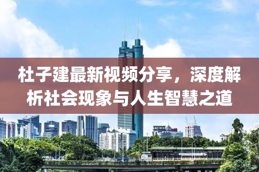 杜子建最新视频分享，深度解析社会现象与人生智慧之道