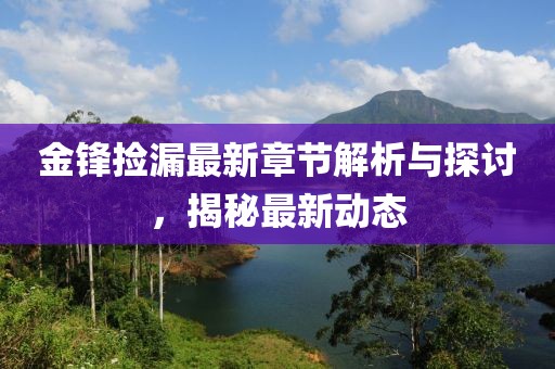 金锋捡漏最新章节解析与探讨，揭秘最新动态