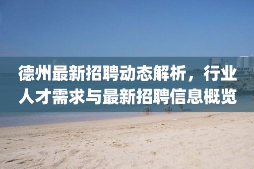德州最新招聘动态解析，行业人才需求与最新招聘信息概览