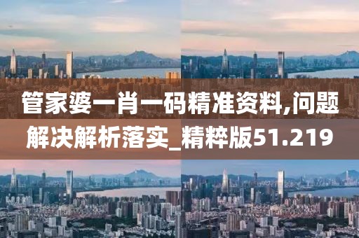 管家婆一肖一码精准资料,问题解决解析落实_精粹版51.219