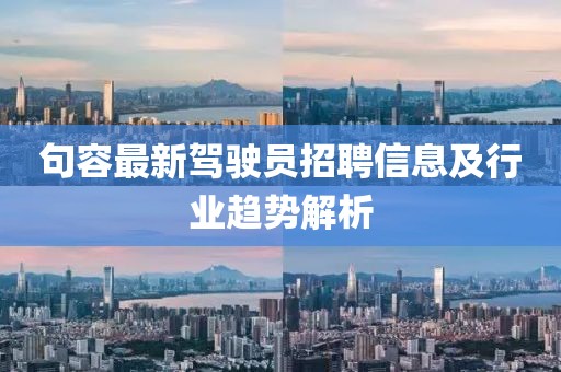 句容最新驾驶员招聘信息及行业趋势解析