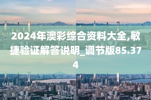 2024年澳彩综合资料大全,敏捷验证解答说明_调节版85.374
