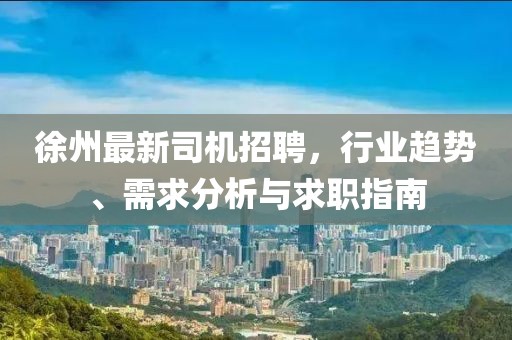 徐州最新司机招聘，行业趋势、需求分析与求职指南