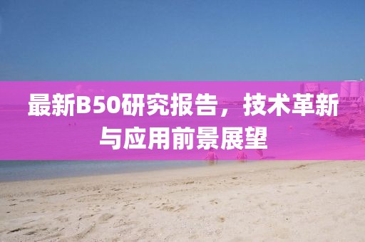 最新B50研究报告，技术革新与应用前景展望