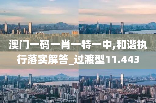 澳门一码一肖一特一中,和谐执行落实解答_过渡型11.443