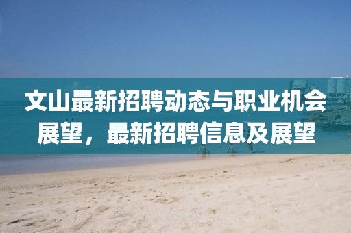 文山最新招聘动态与职业机会展望，最新招聘信息及展望