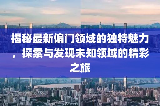 揭秘最新偏门领域的独特魅力，探索与发现未知领域的精彩之旅