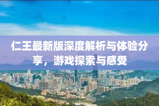 仁王最新版深度解析与体验分享，游戏探索与感受