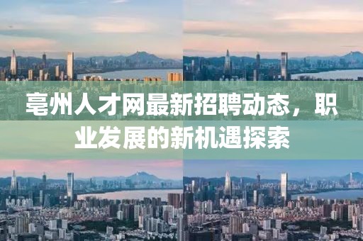亳州人才网最新招聘动态，职业发展的新机遇探索