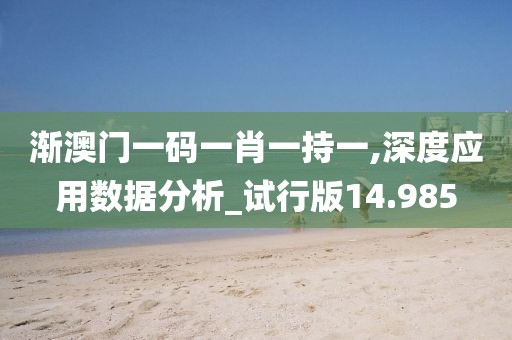 渐澳门一码一肖一持一,深度应用数据分析_试行版14.985