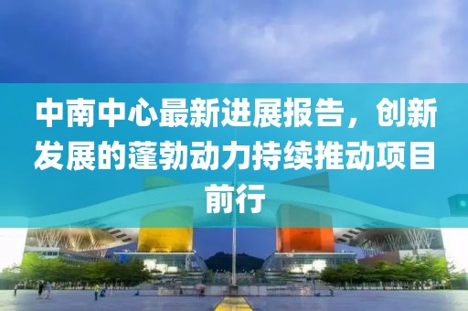 中南中心最新进展报告，创新发展的蓬勃动力持续推动项目前行