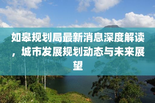 如皋规划局最新消息深度解读，城市发展规划动态与未来展望