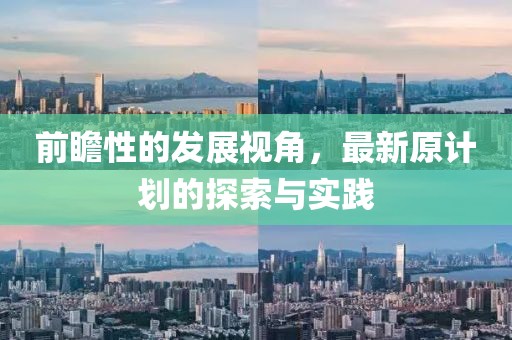 前瞻性的发展视角，最新原计划的探索与实践