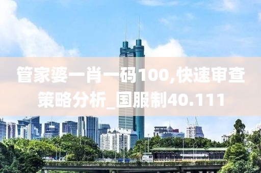 管家婆一肖一码100,快速审查策略分析_国服制40.111