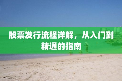 股票发行流程详解，从入门到精通的指南