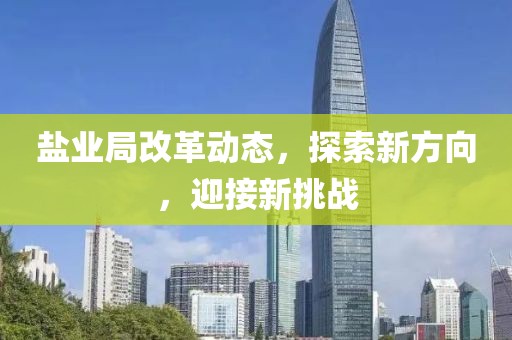 盐业局改革动态，探索新方向，迎接新挑战