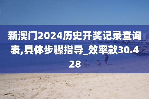新澳门2024历史开奖记录查询表,具体步骤指导_效率款30.428