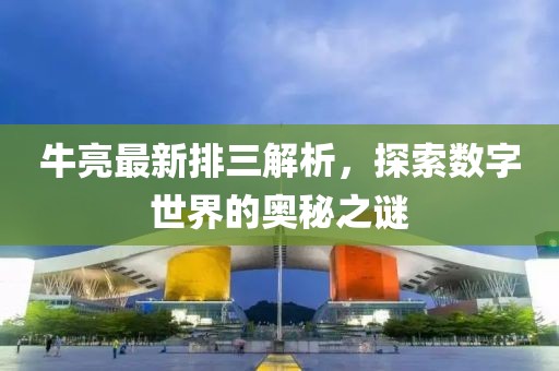 牛亮最新排三解析，探索数字世界的奥秘之谜