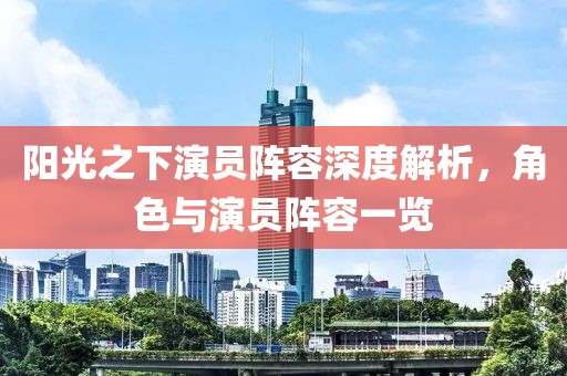 阳光之下演员阵容深度解析，角色与演员阵容一览