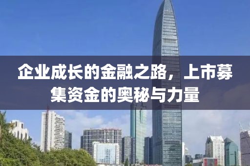 企业成长的金融之路，上市募集资金的奥秘与力量