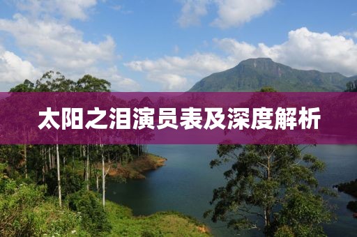 太阳之泪演员表及深度解析