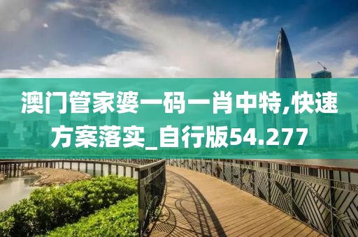 澳门管家婆一码一肖中特,快速方案落实_自行版54.277