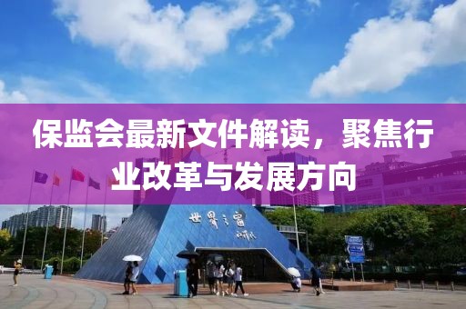 保监会最新文件解读，聚焦行业改革与发展方向