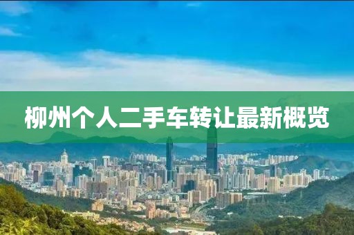 柳州个人二手车转让最新概览