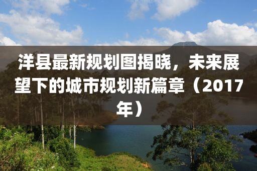洋县最新规划图揭晓，未来展望下的城市规划新篇章（2017年）