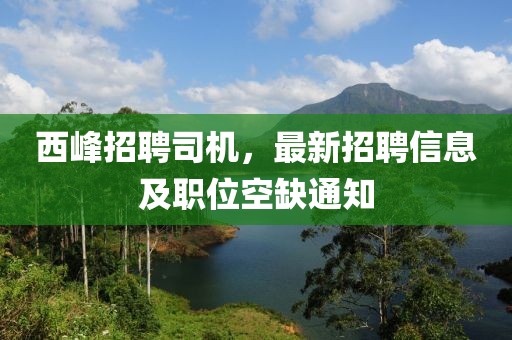 西峰招聘司机，最新招聘信息及职位空缺通知
