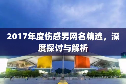 2017年度伤感男网名精选，深度探讨与解析