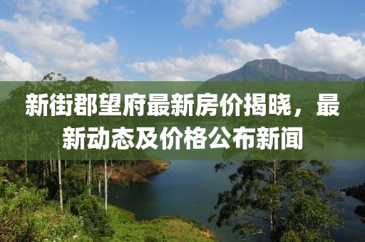 新街郡望府最新房价揭晓，最新动态及价格公布新闻