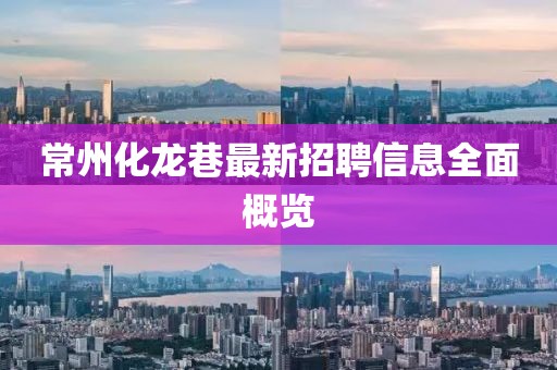 常州化龙巷最新招聘信息全面概览