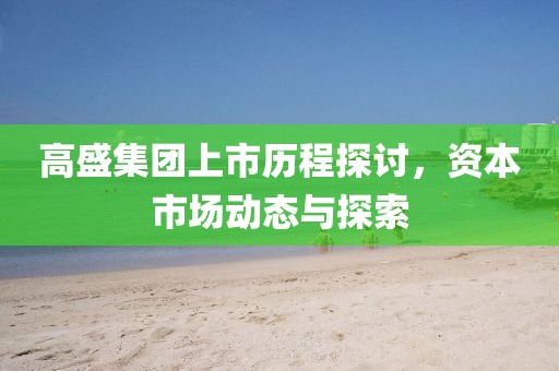 高盛集团上市历程探讨，资本市场动态与探索
