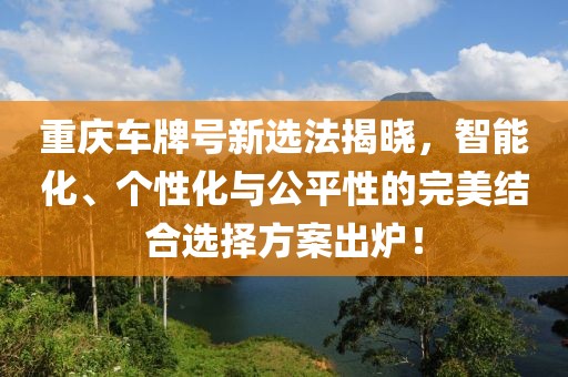 重庆车牌号新选法揭晓，智能化、个性化与公平性的完美结合选择方案出炉！