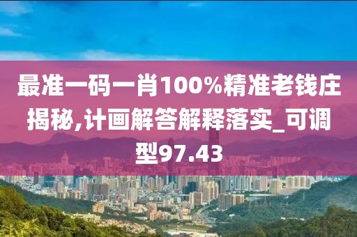 最准一码一肖100%精准老钱庄揭秘,计画解答解释落实_可调型97.43