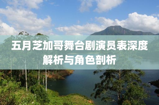 五月芝加哥舞台剧演员表深度解析与角色剖析