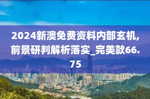 2024新澳免费资料内部玄机,前景研判解析落实_完美款66.75