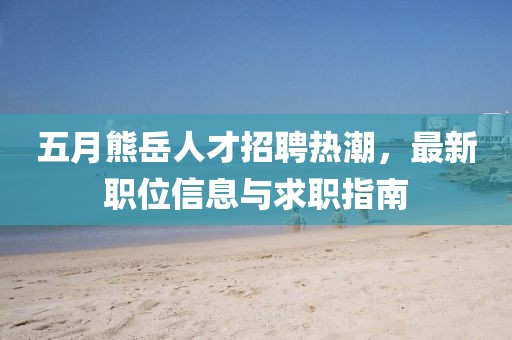 五月熊岳人才招聘热潮，最新职位信息与求职指南