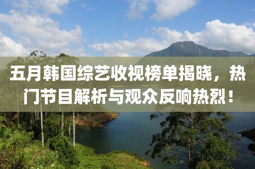 五月韩国综艺收视榜单揭晓，热门节目解析与观众反响热烈！