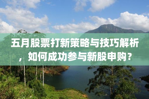 五月股票打新策略与技巧解析，如何成功参与新股申购？